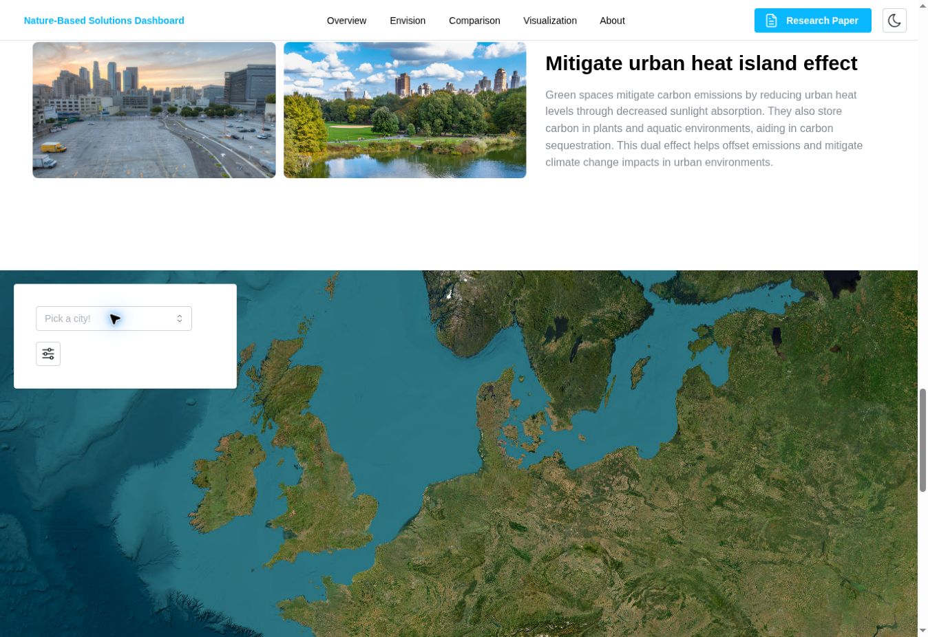 Nature-Based Solutions Dashboard allocation map